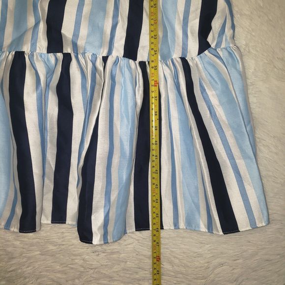 NWT Draper James Sz 10 Blue & White Stripe Midi Dress Sleeveless Modern Classic - Picture 14 of 14